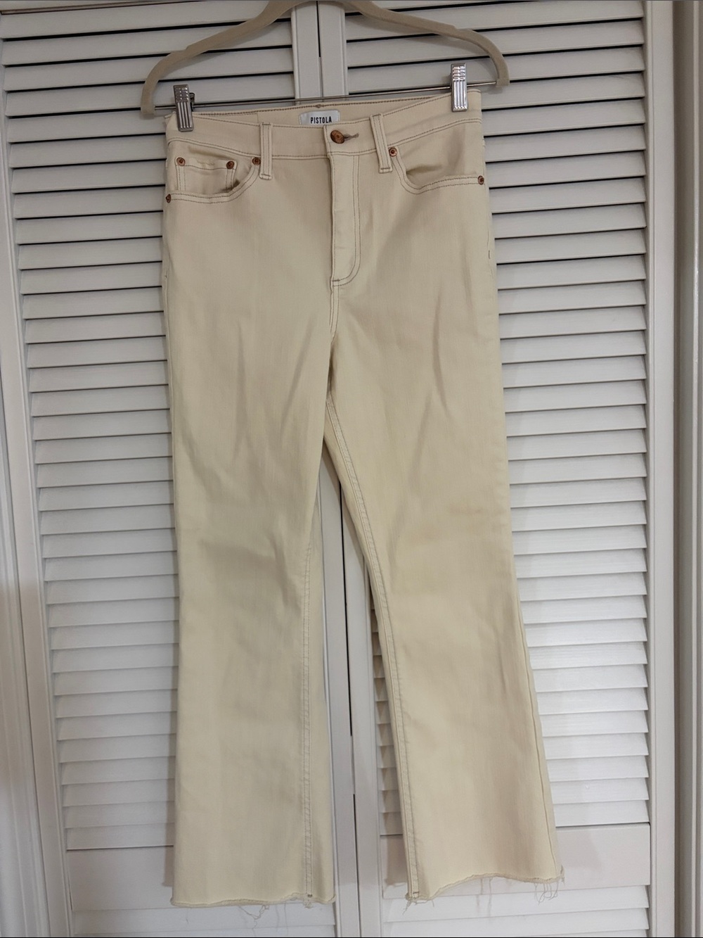 Pistola Sahara High Rise Cropped Bootcut Flare Jeans in color Sahav 28